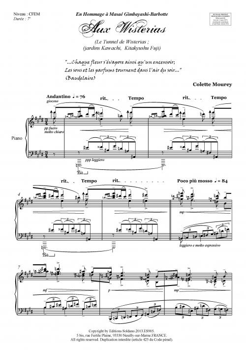 Aux Wisterias (piano)