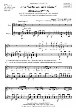 Aria "Vedro con mio diletto" (chant ou flûte et guitare)