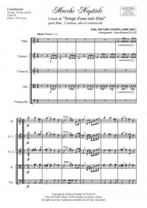 Marche nuptiale (flûte, violons, alto et violoncelle)