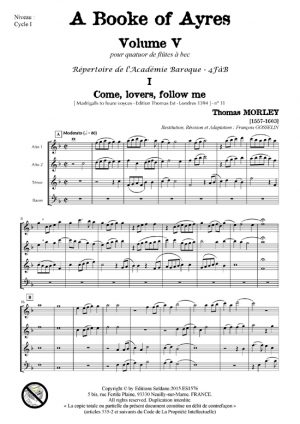 A book of Ayres -volume 5- (quatuor de flûtes à bec)