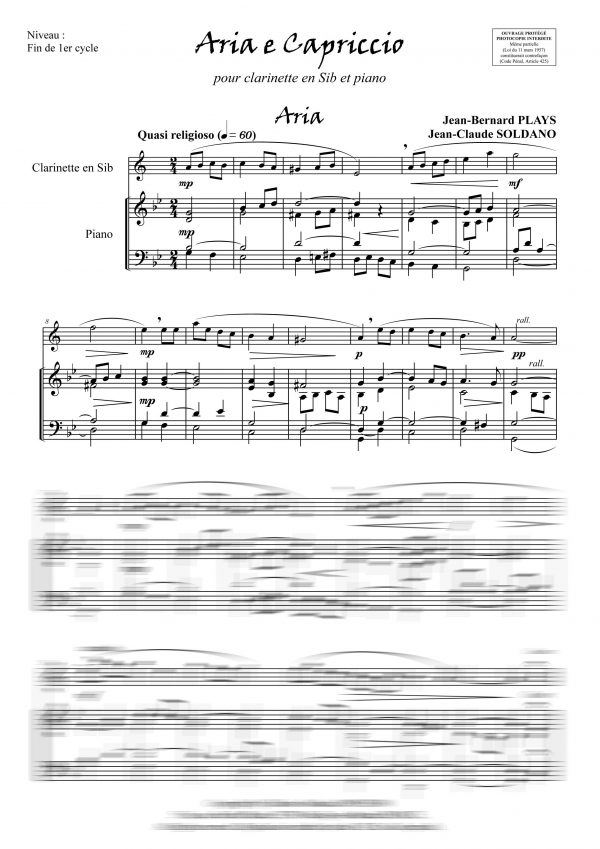 Aria e Capriccio (clarinette et piano)