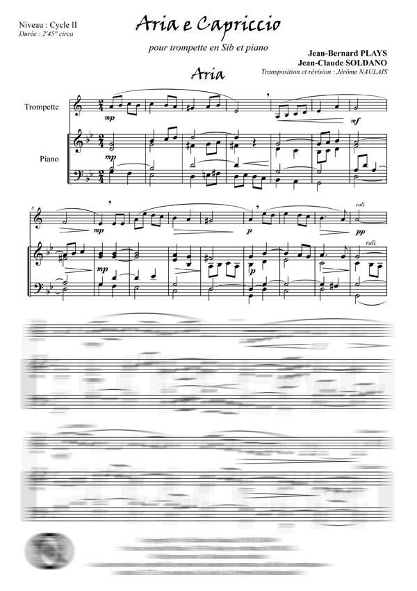 Aria e Capriccio (trompette -ou cornet- et piano)