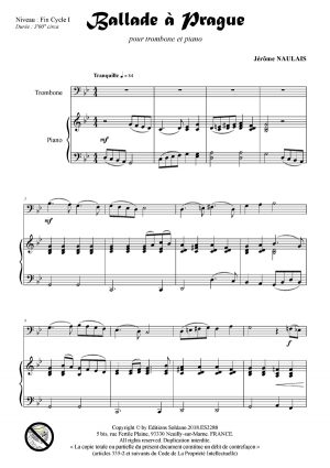 Ballade à Prague (trombone et piano)