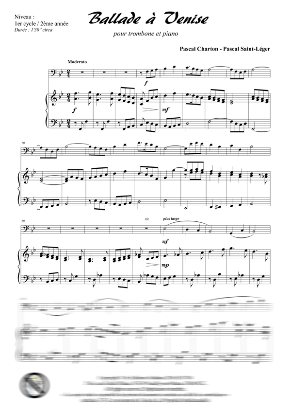 Ballade à Venise (trombone et piano)