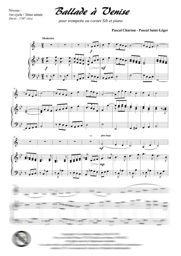 Ballade à Venise (trompette ou cornet et piano)