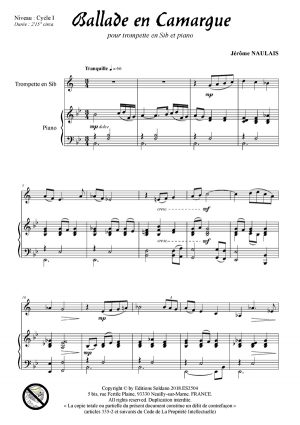 Ballade en Camargue (trompette -ou cornet- et piano)