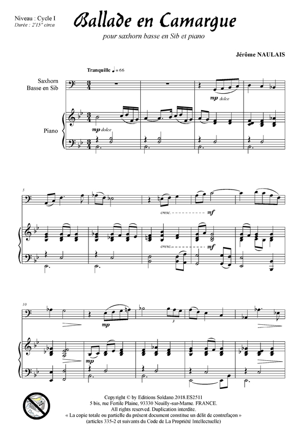 Ballade en Camargue (saxhorn basse et piano)