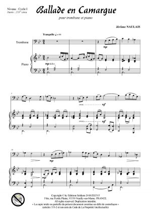 Ballade en Camargue (trombone et piano)