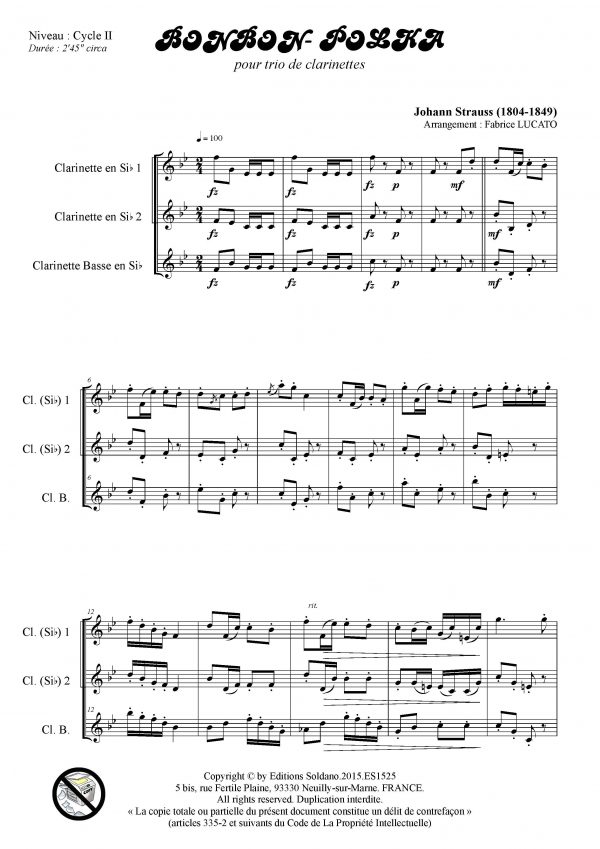 Bonbon-polka (trio de clarinettes)