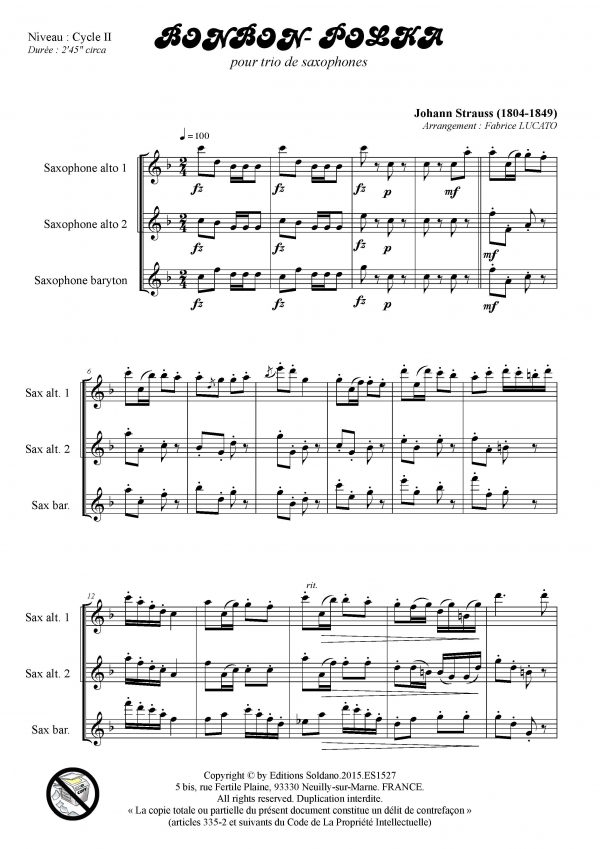 Bonbon-polka (trio de saxophones)