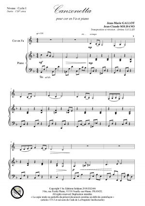 Canzonetta (cor en fa et piano)