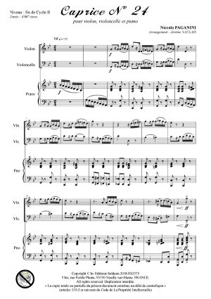 Caprice n°24 (violon, violoncelle et piano)