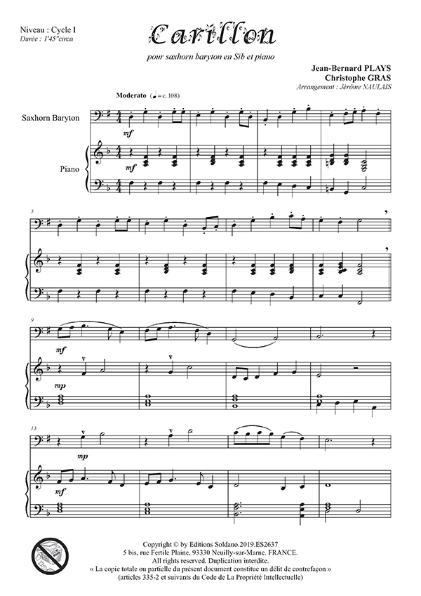 Carillon (saxhorn baryton et piano)