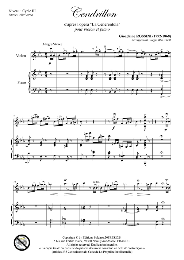 Cendrillon partition piano - Éditions Mélopie