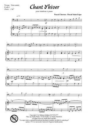 Chant d'hiver (trombone et piano)