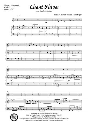 Chant d'hiver (hautbois et piano)