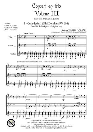 Concert en trio -VOLUME 3 (deux flûtes -ou flûtes à bec- et guitare)