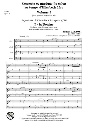 Consorts et musique de salon au temps d'Elisabeth 1ère (quatuor de flûtes à bec)