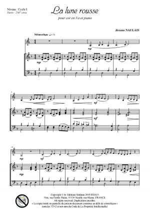 Cor en fa - Fresques musicales VOL.1 (cor en fa et piano)