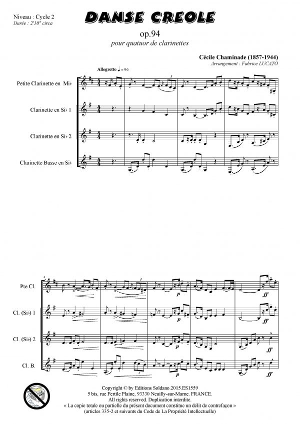 Danse créole (quatuor de clarinettes)