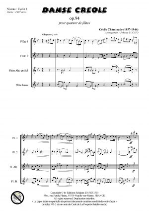 Danse créole (quatuor de flûtes)