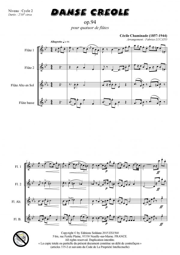 Danse créole (quatuor de flûtes)