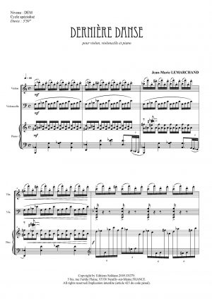 Dernière danse (violon,violoncelle et piano)