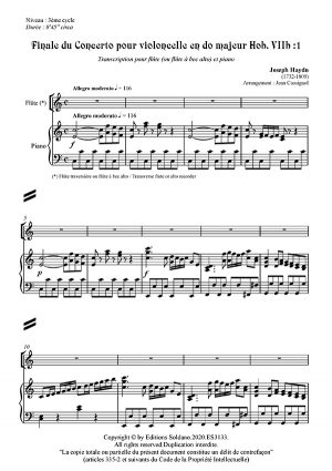 Finale du Concerto en do majeur (flûte -ou flûte à bec alto- et piano)