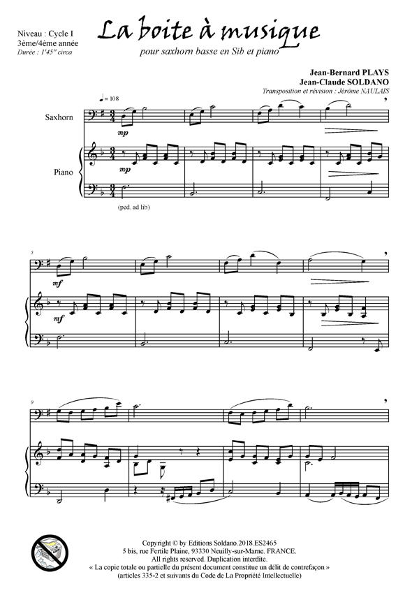La boite à musique (saxhorn basse et piano)
