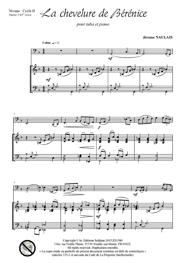 La chevelure de Bérénice (tuba et piano)