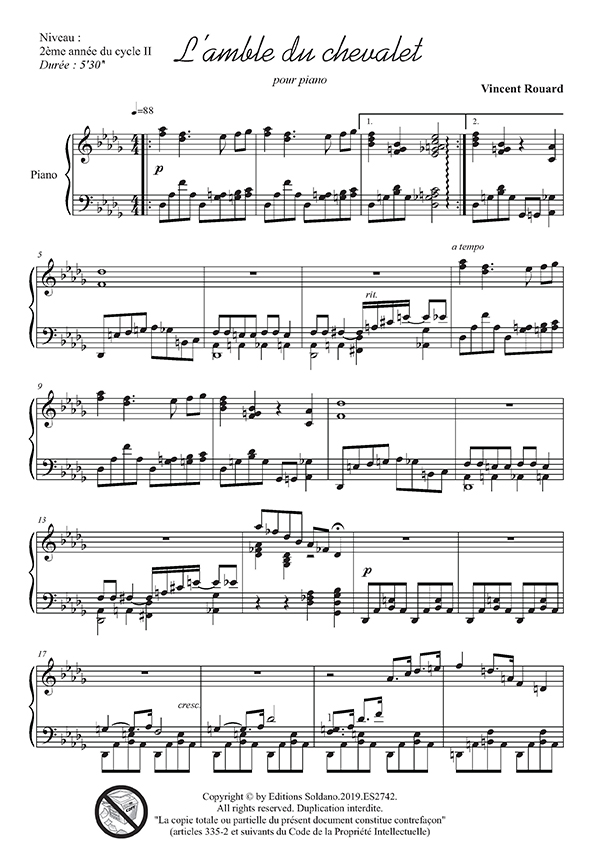 L'amble du chevalet (piano)