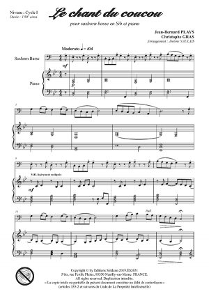 Le chant du coucou (saxhorn basse et piano)