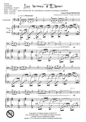 Les larmes d'Elanor (violoncelle -ou contrebasse- et piano -ou harpe à pédales-)