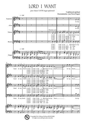Lord I want (choeur SATB et piano-ou orgue-)