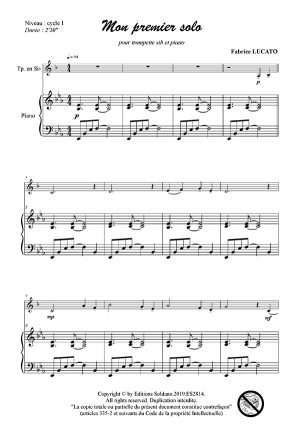 Mon premier solo (trompette sib et piano)