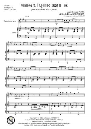 Mosaïque 221 B (saxophone alto et piano)