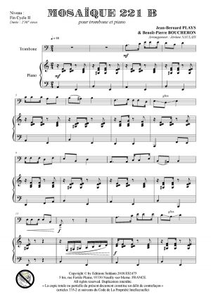 Mosaïque 221 B (trombone et piano)