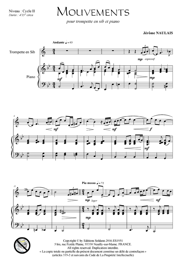 Mouvements (trompette -ou cornet- et piano)