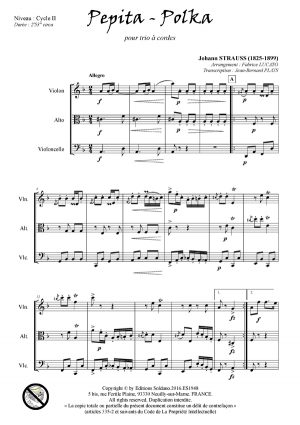 Pepita -Polka (trio à cordes)