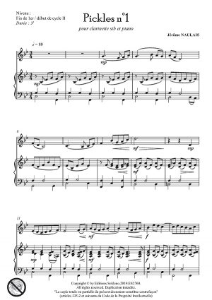 Pickles n°1 (clarinette sib et piano)