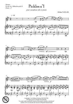 Pickles n°1 (saxophone alto et piano)
