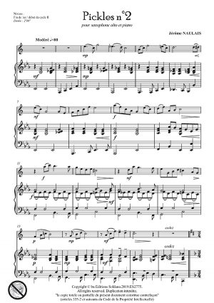 Pickles n°2 (saxophone alto et piano)