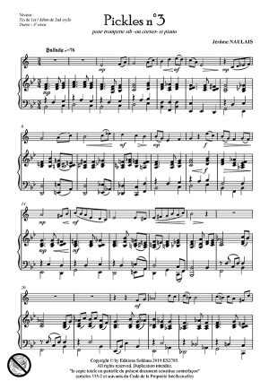 Pickles n°3 (trompette sib et piano)