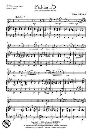 Pickles n°3 (saxophone alto et piano)