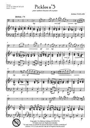 Pickles n°3 (saxhorn baryton sib et piano)