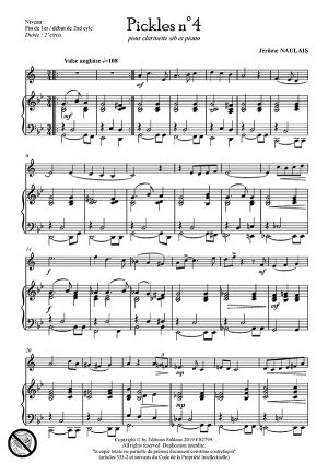 Pickles n°4 (clarinette sib et piano)