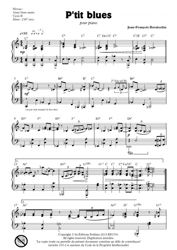 P'tit blues (piano)