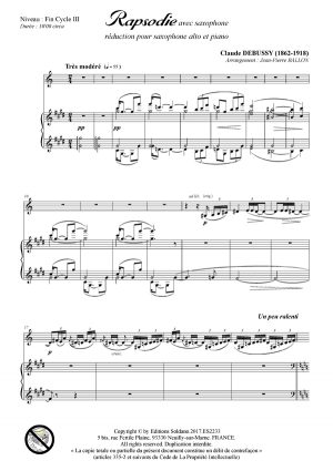 Rapsodie (saxophone alto et piano)