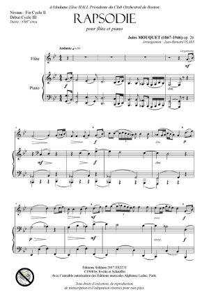 Rapsodie opus 26 (flûte et piano)