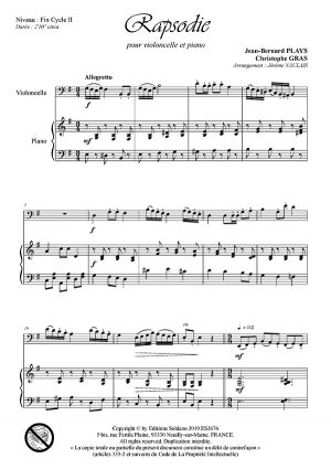 Rapsodie (violoncelle et piano)